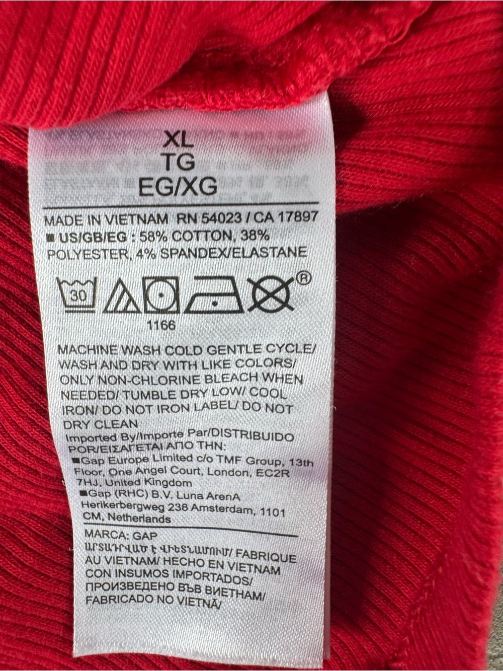 GAP Red Ruffle Sleeve Ribbed Tank Top - Picture 4 of 4